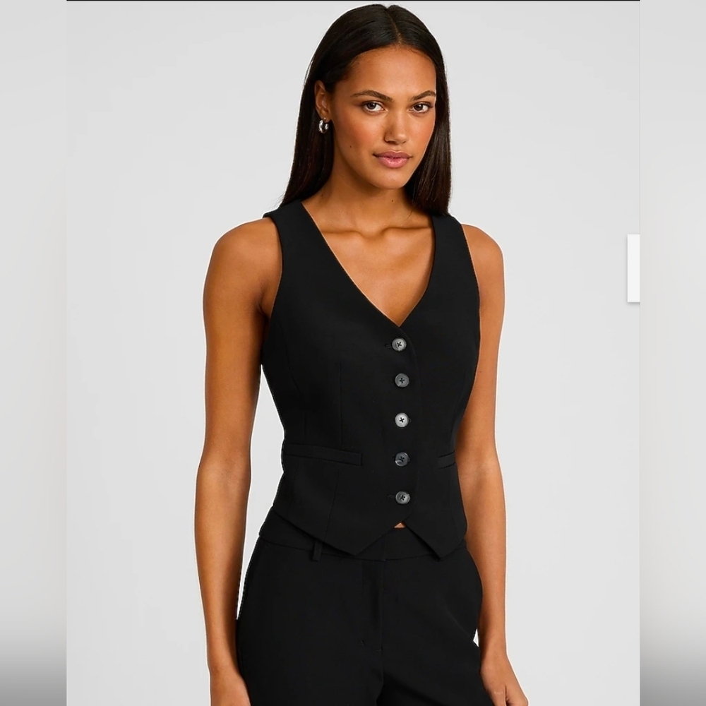 EXPRESS - Editor Studio Stretch Twill Five Button Blazer Vest